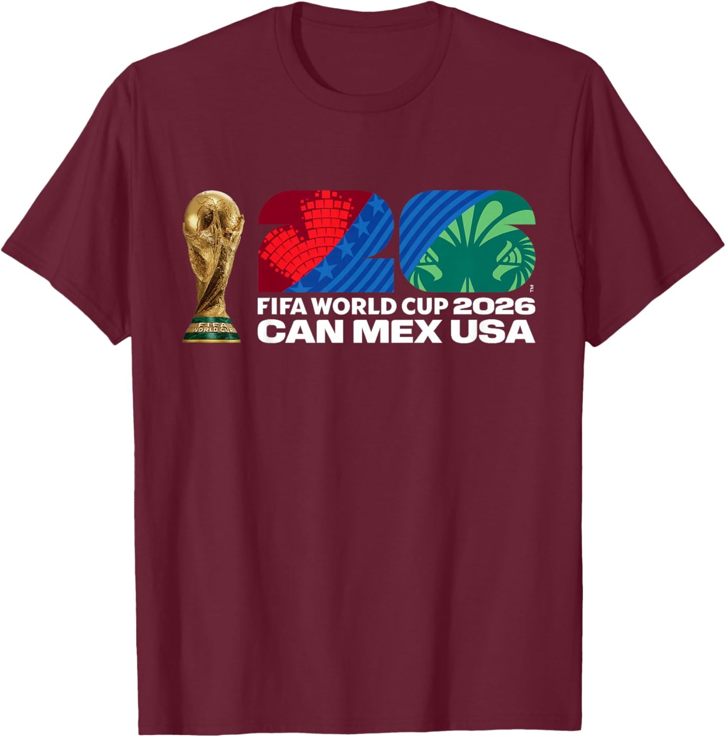Kids FIFA World CUP26 FIFA Host Country Trophy Color T-Shirt - T-Shirt | Maroon