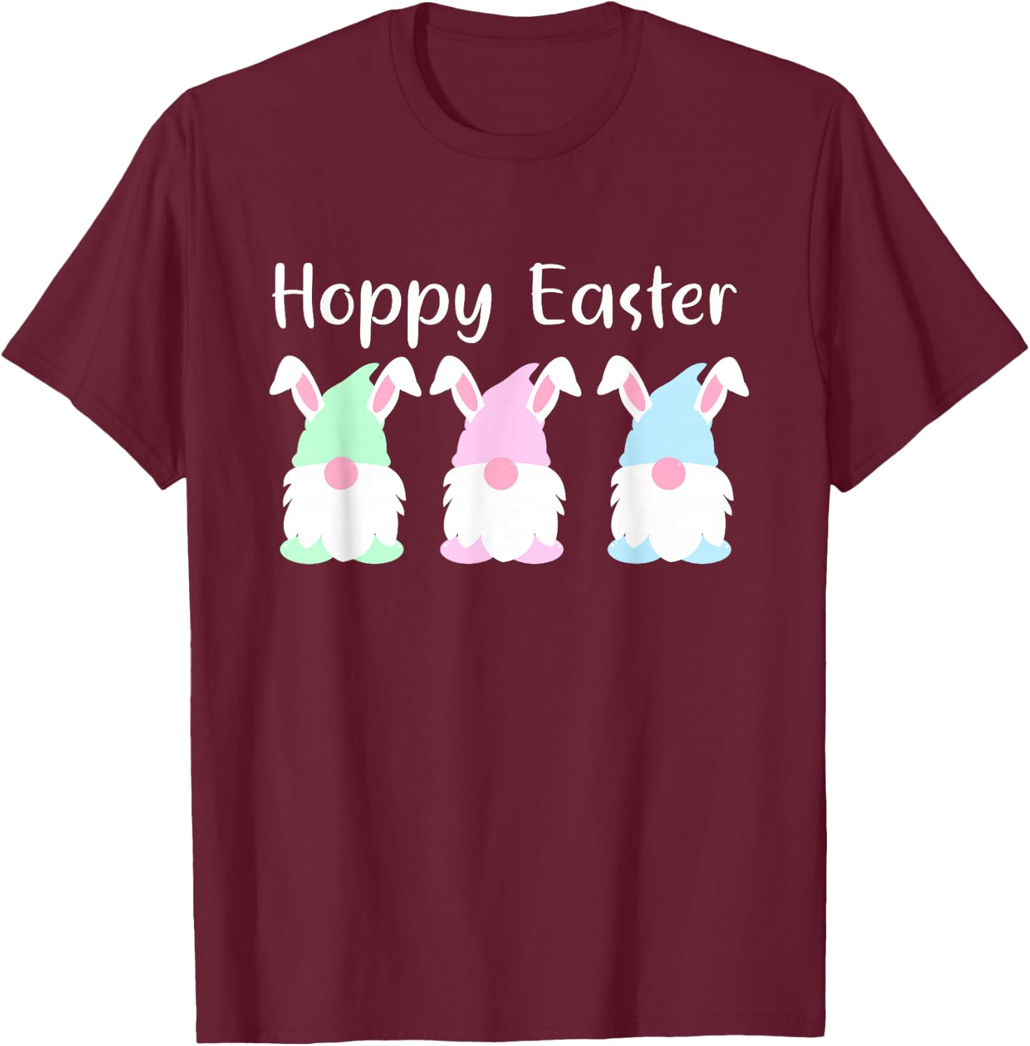 Easter Bunny Gnome Shirt Happy Easter Pun Spring Decor T-Shirt - T-Shirt | Maroon