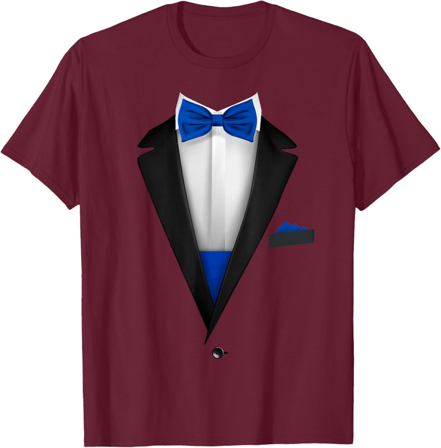 Tuxedo with Bowtie For Funny Wedding And Special Occasions T-Shirt - T-Shirt | Maroon