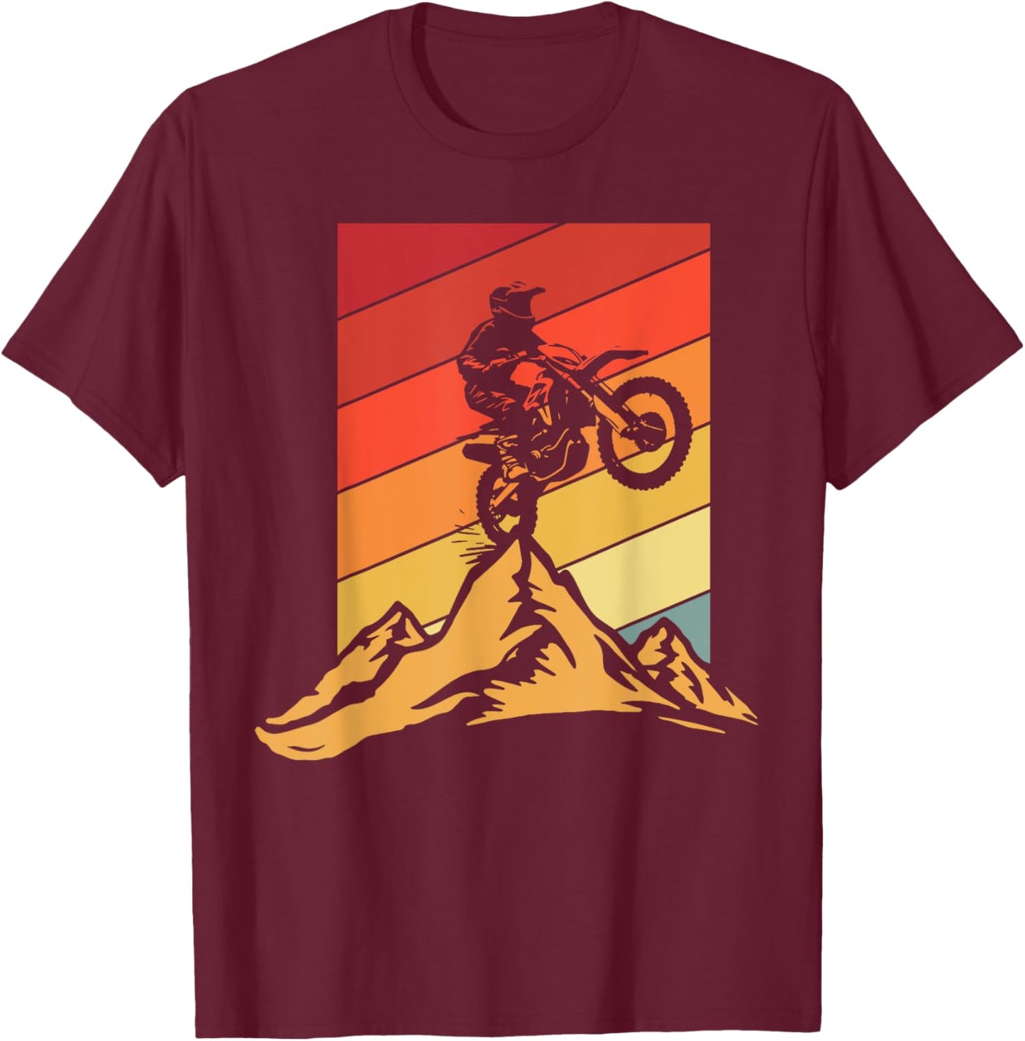 Classic Dirt Bike Motocross MX Rider OffRoad Mountain Enduro T-Shirt - T-Shirt | Maroon
