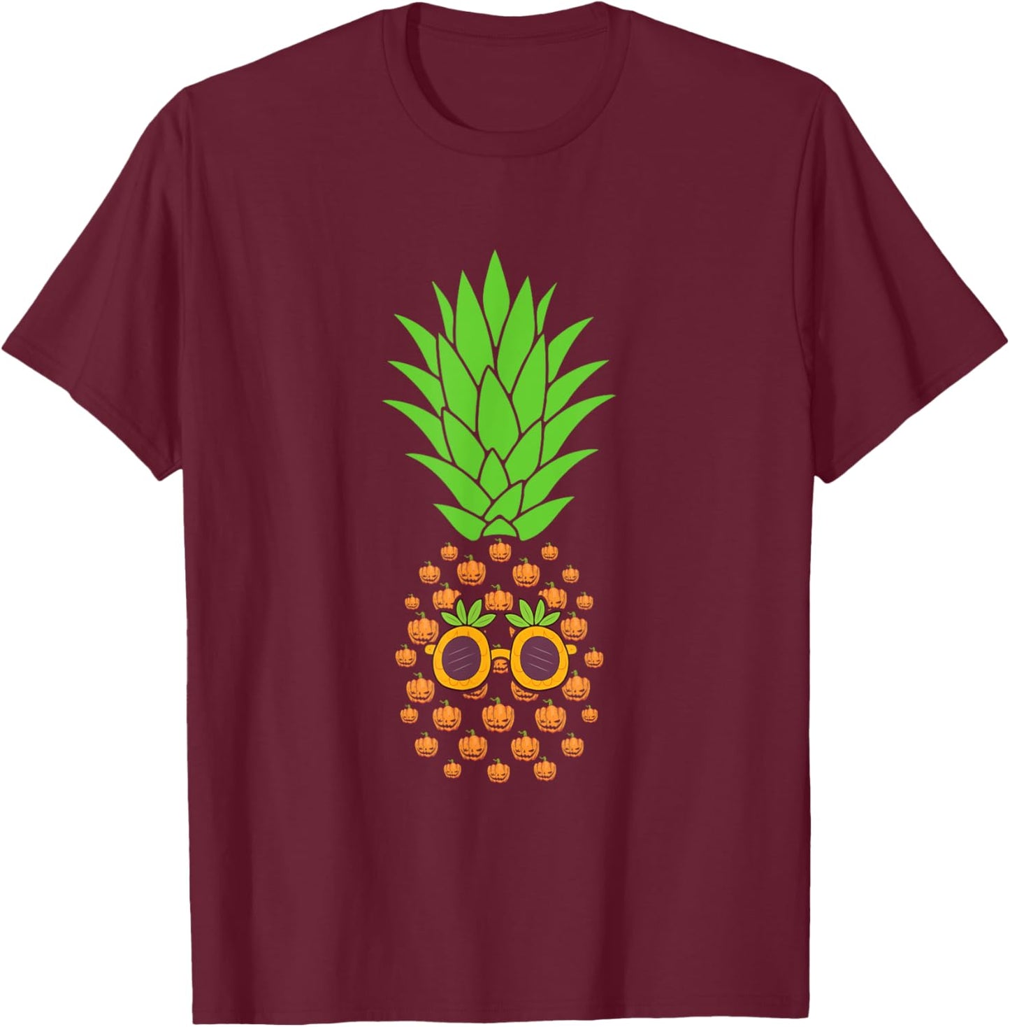 Funny Halloween Pineapple Pumpkin T-Shirt - T-Shirt | Maroon