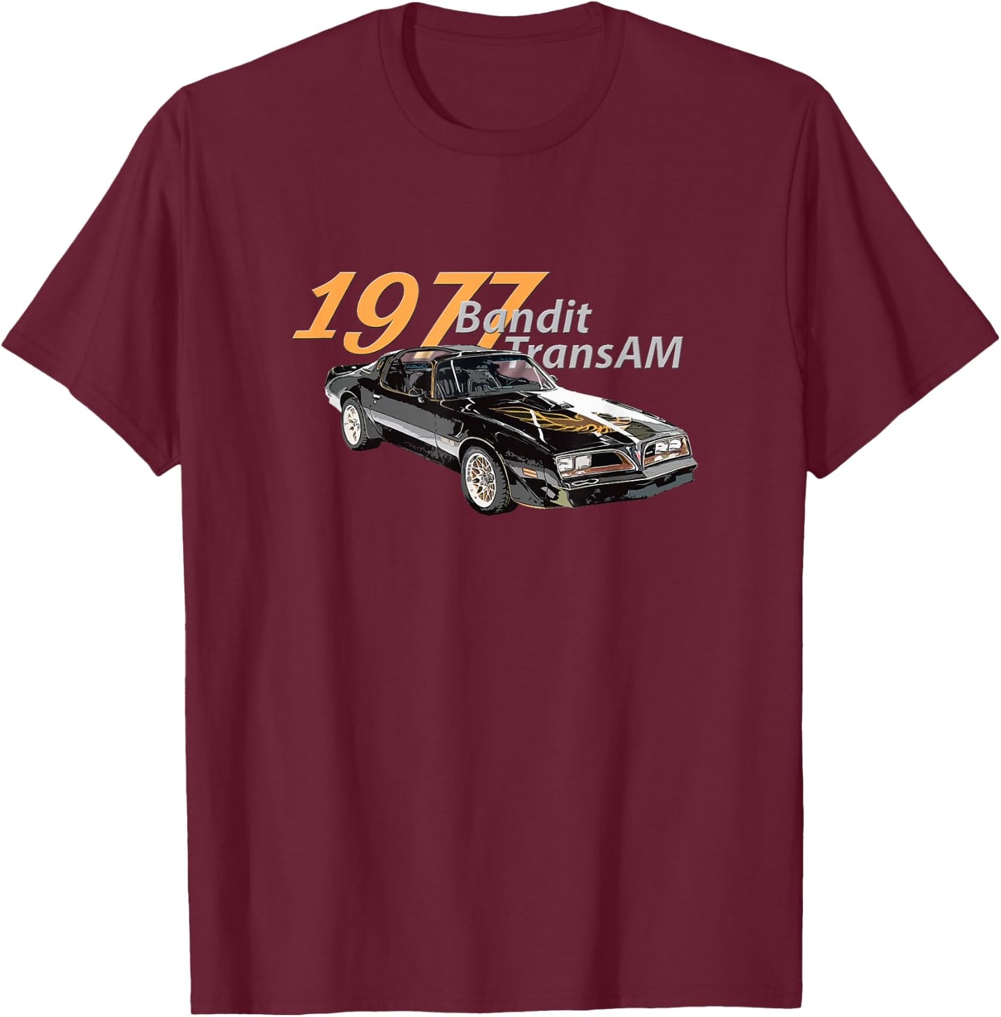 Vintage 1977 Bandit Trans AM - Muscle Cars, 1970s T-Shirt - T-Shirt | Maroon