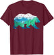 Bear Low Poly Mountains Grizzly Hiking Camping Camper Gift T-Shirt - T-Shirt | Maroon