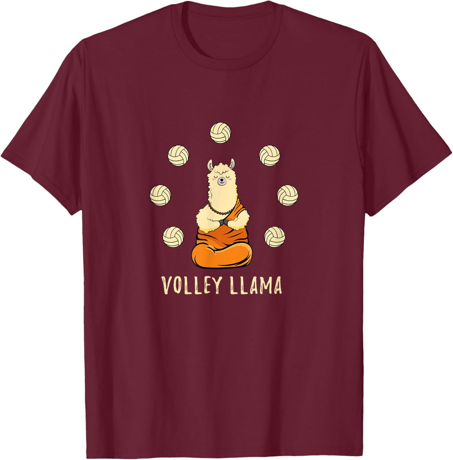 Volley Llama Lover Cute Volleyball Team For Girls T-Shirt - T-Shirt | Maroon