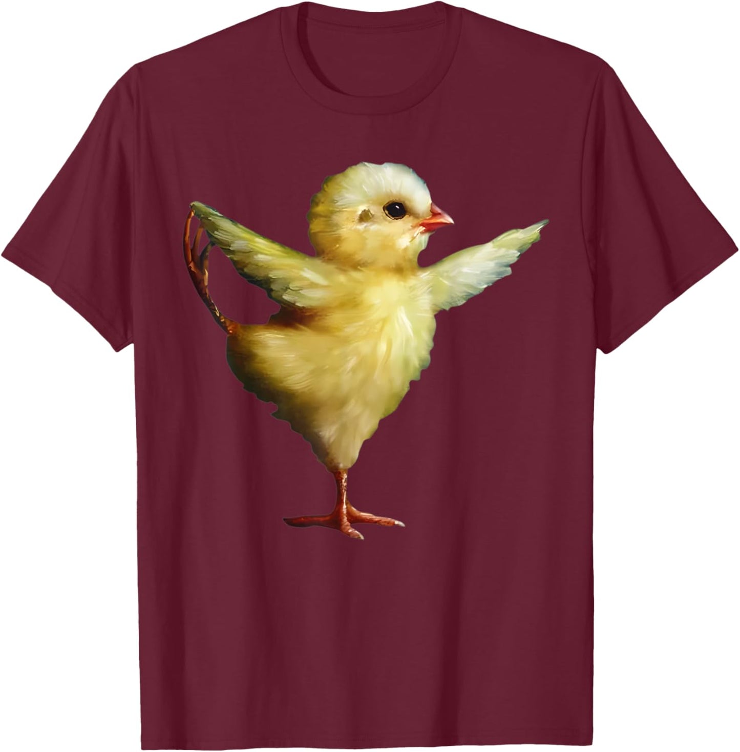 Yoga Chick Art Design Women Girls Funny Cute Chick Lover T-Shirt - T-Shirt | Maroon