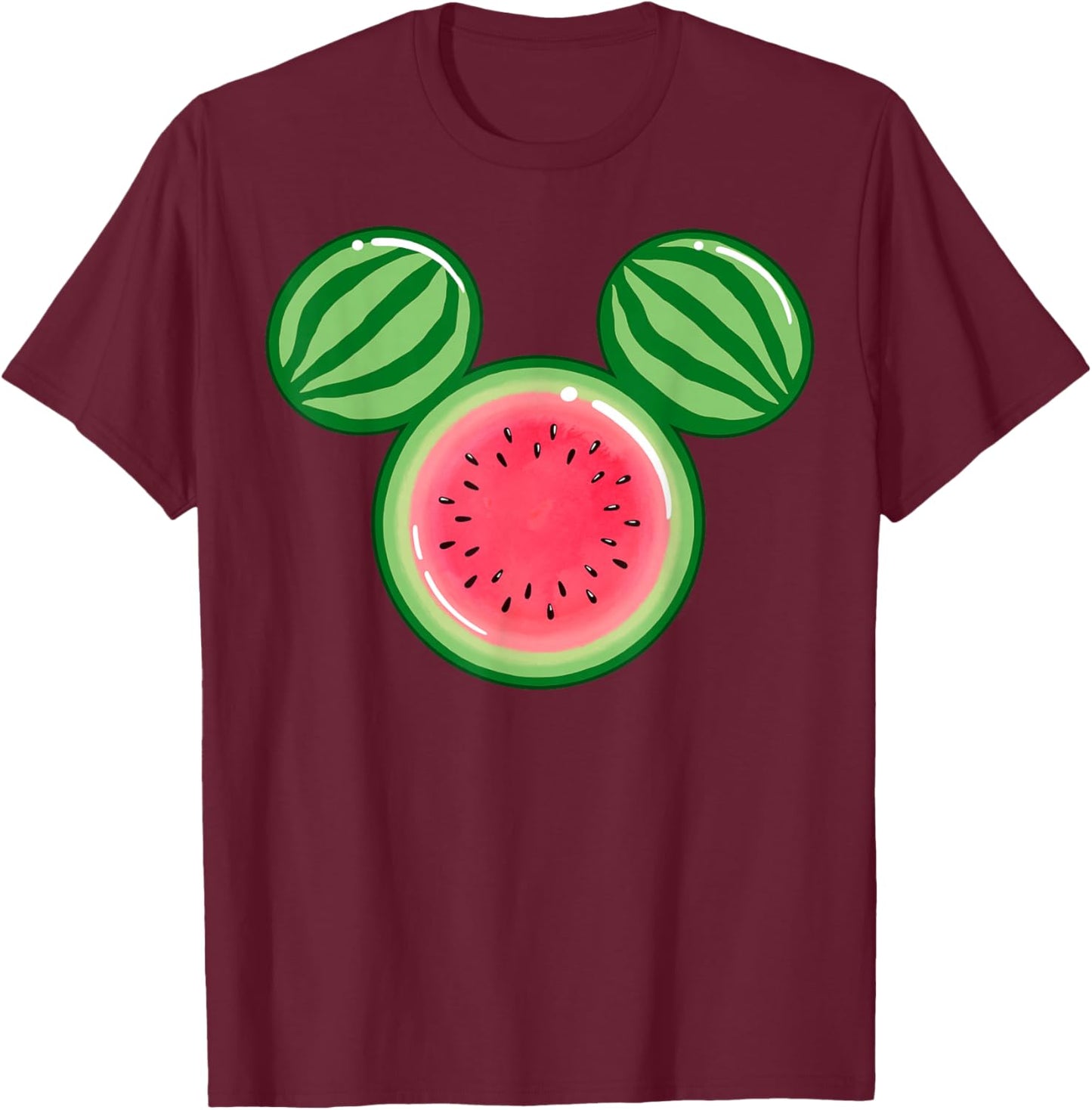 Disney Mickey & Friends Mickey Watermelon Ears T-Shirt - T-Shirt | Maroon