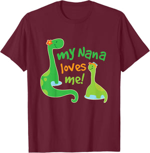 Kids Nana Loves Me Grandson T-Shirt - T-Shirt | Maroon