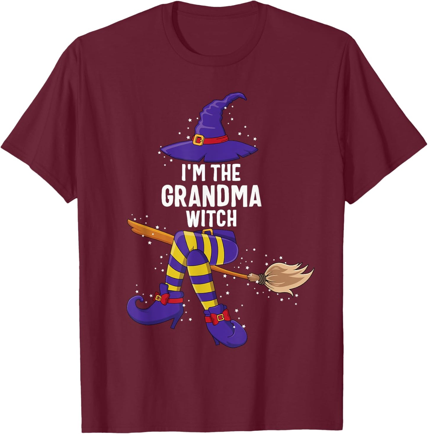 Im the Grandma Witch Shirt Halloween Matching Group Costume T-Shirt - T-Shirt | Maroon