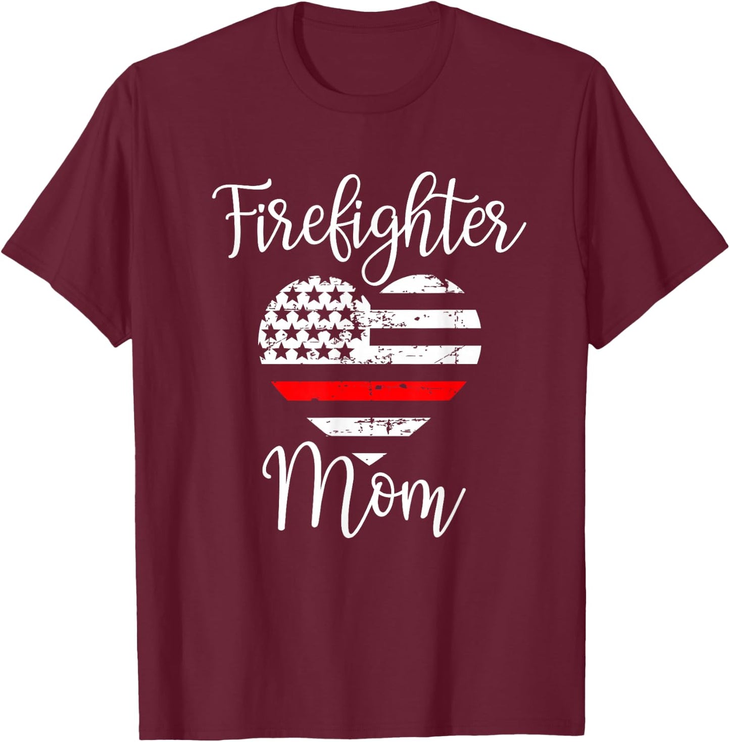 Firefighter Mom Son Firefighter Family Support Gift T-Shirt - T-Shirt | Maroon