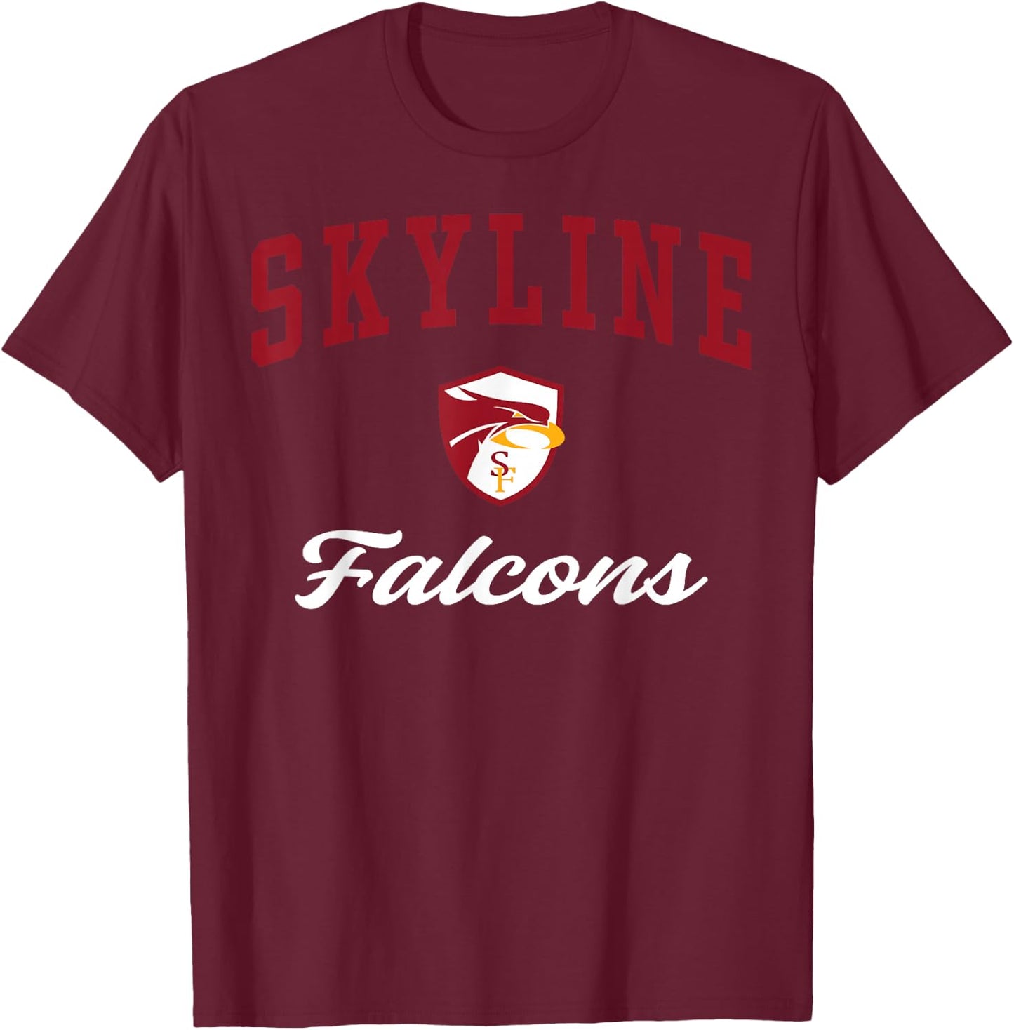 Skyline High School Falcons C3 T-Shirt - T-Shirt | Maroon