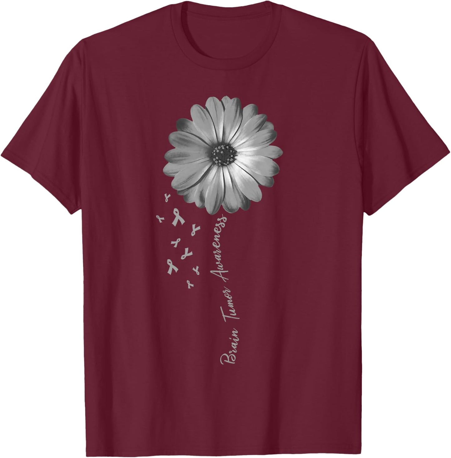 Daisy Flower Brain Tumor Awareness Gifts T-Shirt - T-Shirt | Maroon