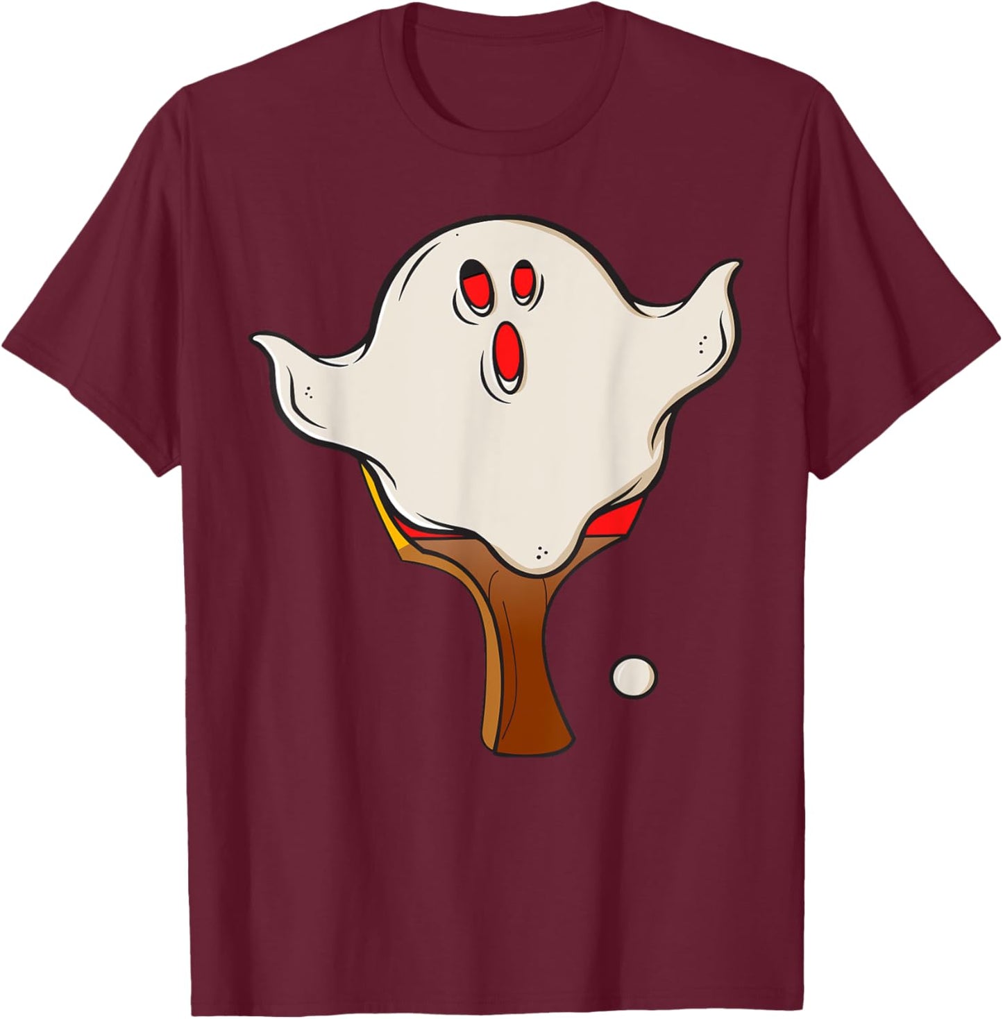 Table Tennis Halloween Ghost Halloween Disguise Halloween T-Shirt - T-Shirt | Maroon