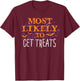 Most Likely To Halloween Get Treats Matching T-Shirt - T-Shirt | Maroon