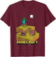 Minecraft Zombie At Night Amongst Armadillos T-Shirt - T-Shirt | Maroon