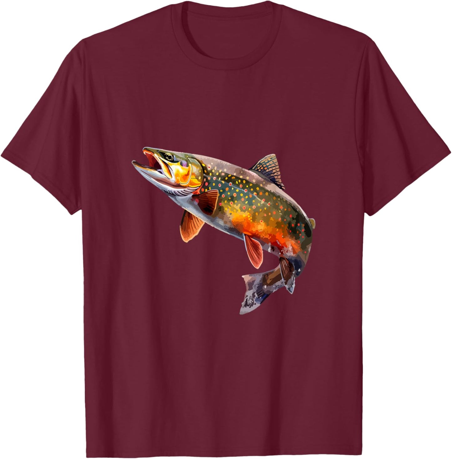 Speckled Brook trout graphic T-Shirt - T-Shirt | Maroon