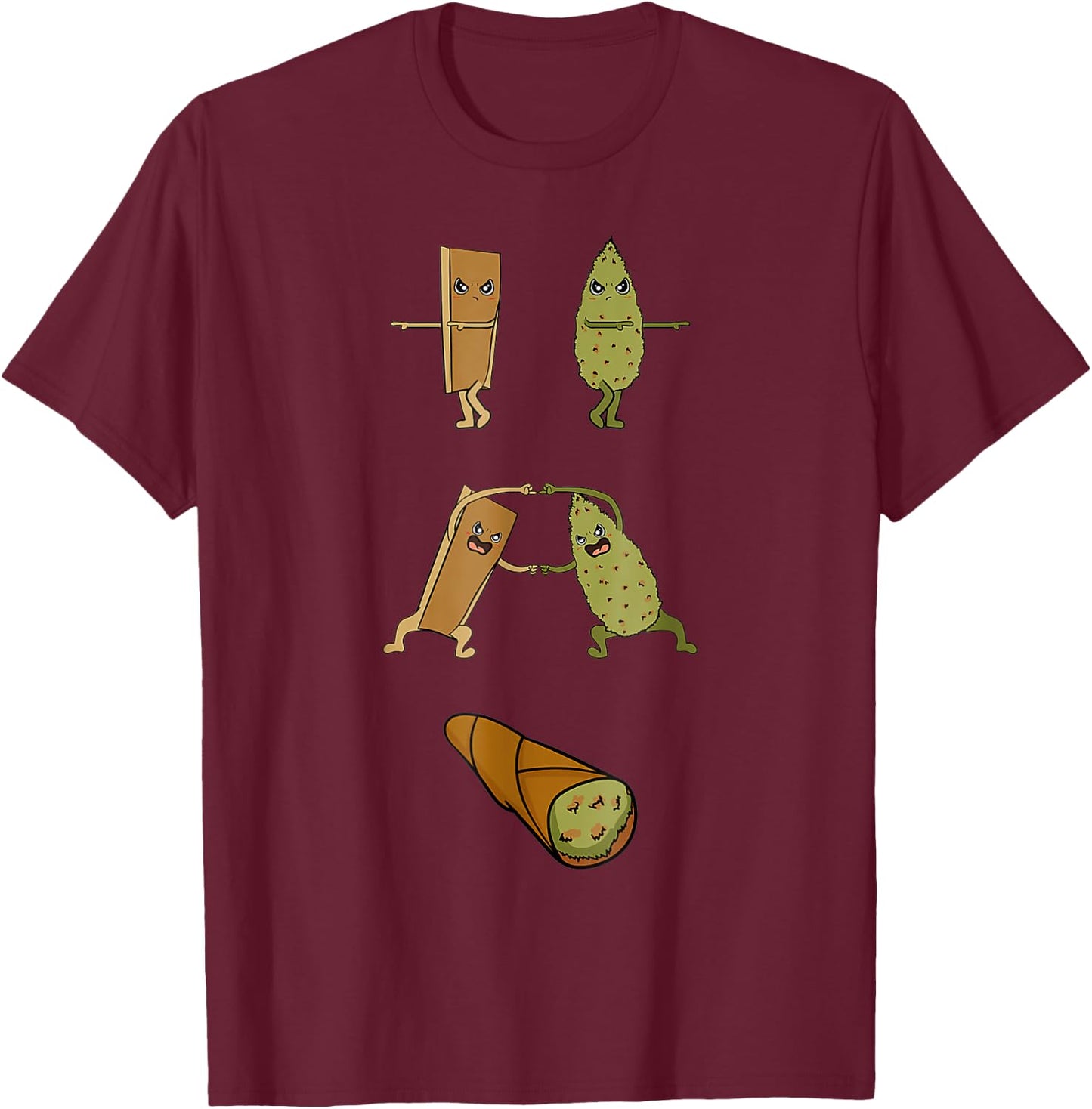 Funny Ganja Blunt Anime Weed T-Shirt - T-Shirt | Maroon