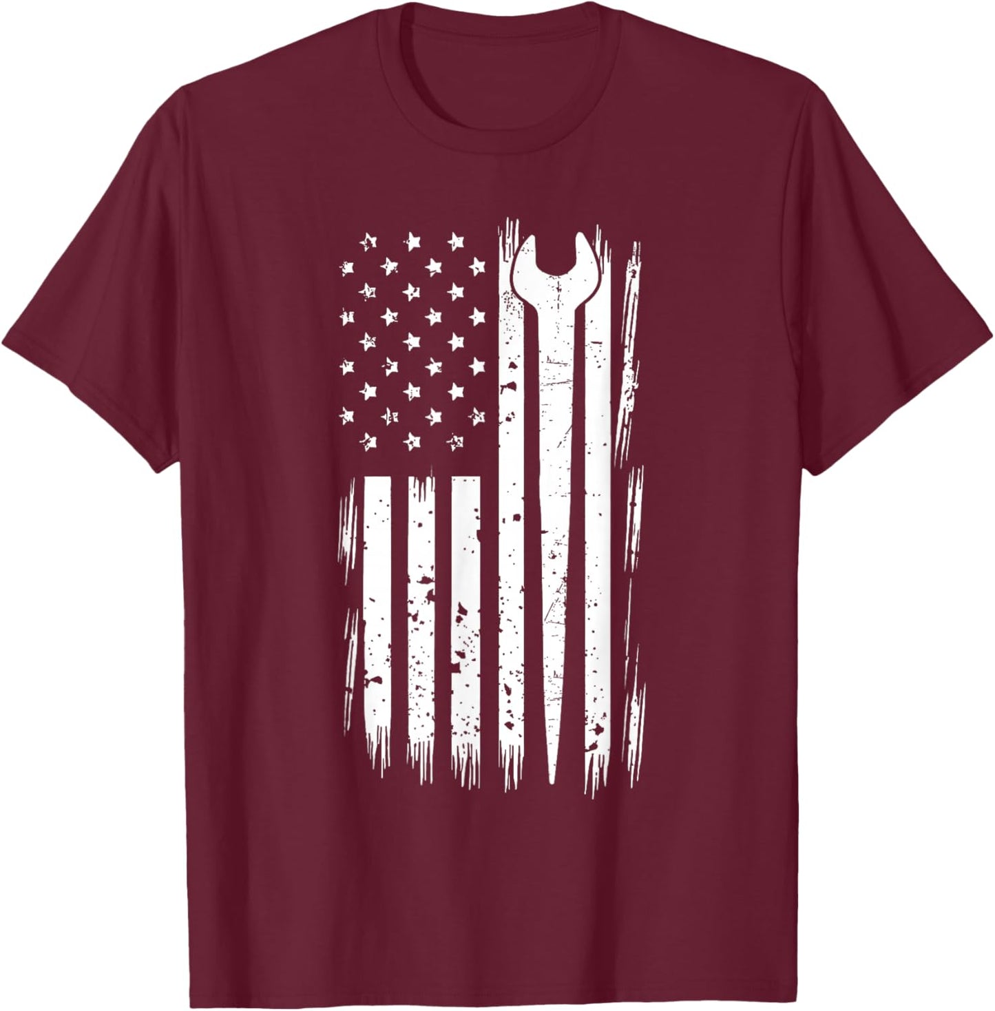 Ironworker - USA Flag Ironworking Worker Rodbuster T-Shirt - T-Shirt | Maroon