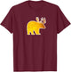Bear with Deer Antlers Funny Beer Lover Spirit Animal T-Shirt - T-Shirt | Maroon