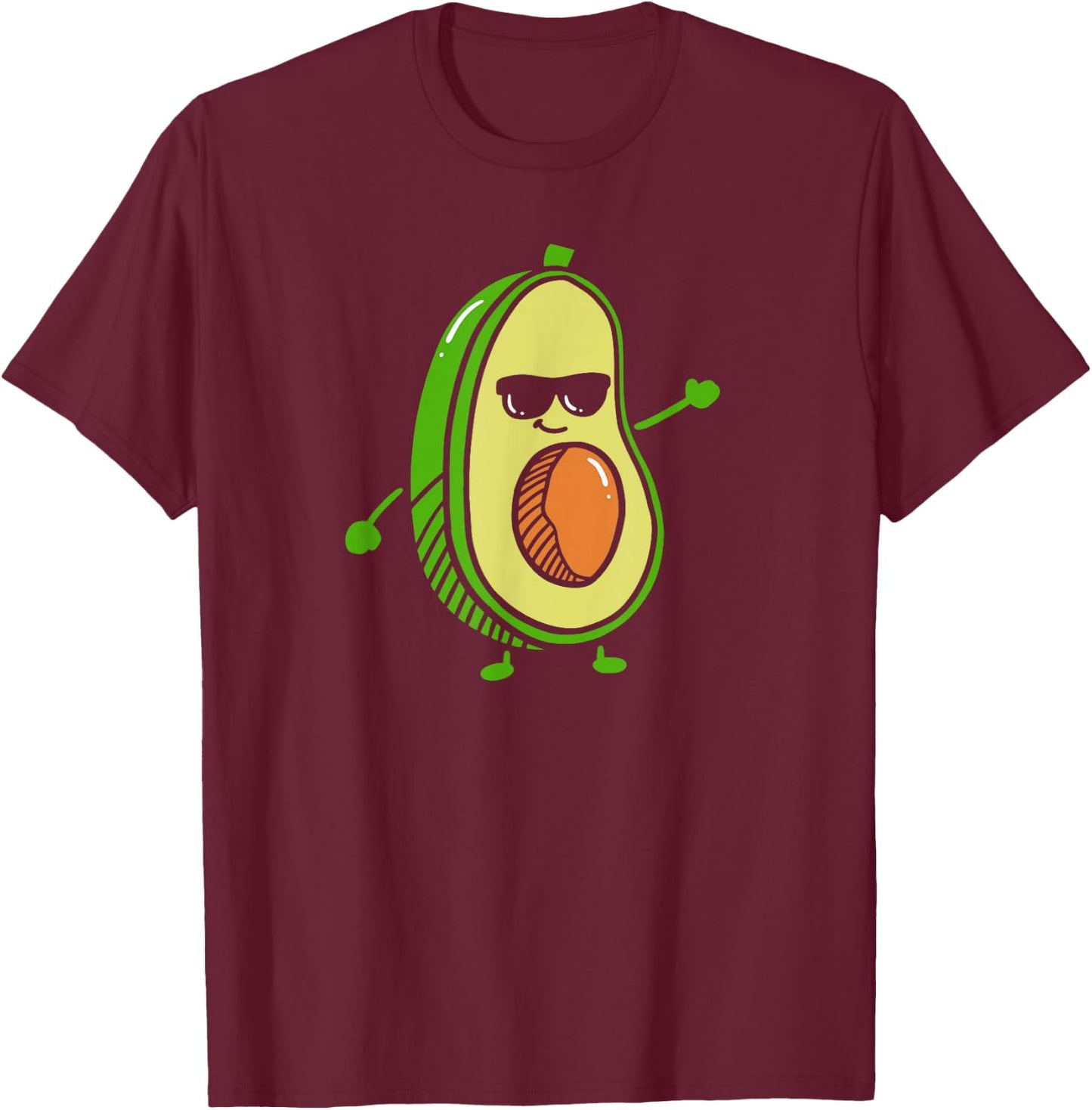 Sweet Dancing Avocado - Guacamole Avocado Graphics T-Shirt - T-Shirt | Maroon
