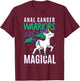 Anal Cancer Awareness Supporter Fighter Unicorn Lover Gift T-Shirt - T-Shirt | Maroon