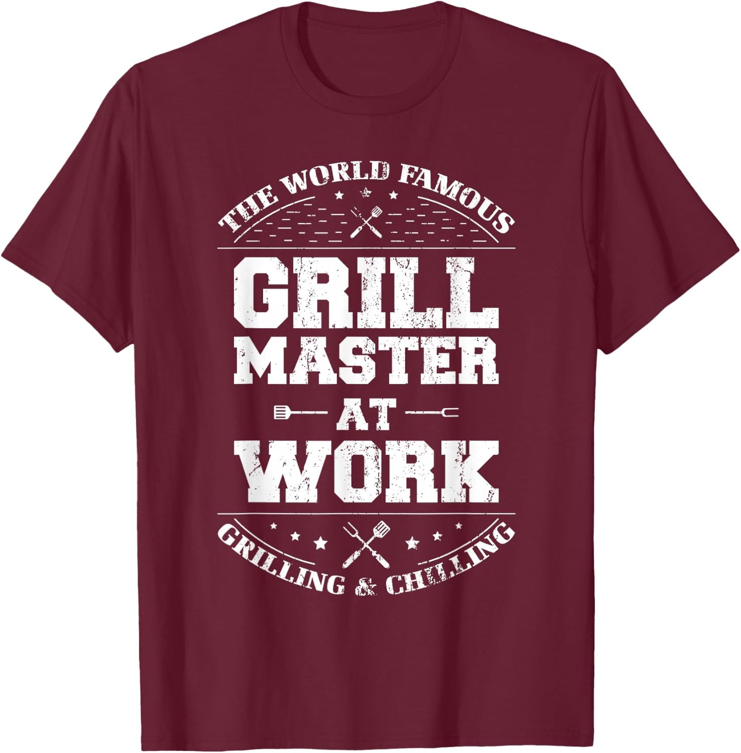 Funny Grill Master BBQ Chef Smoked Meat Lover Gift Barbecue T-Shirt - T-Shirt | Maroon