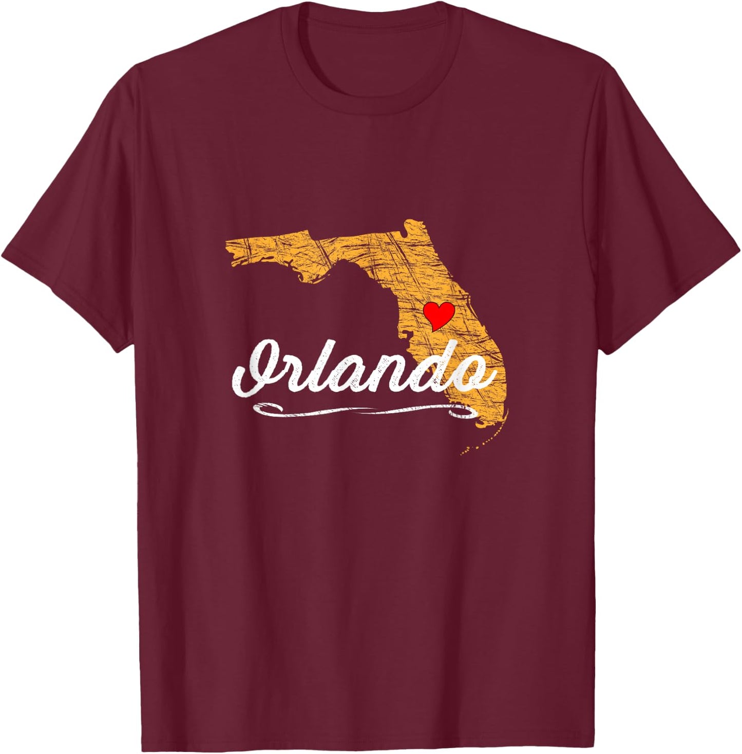 City of ORLANDO FLORIDA | Vacation Souvenir - Merch -Graphic T-Shirt - T-Shirt | Maroon