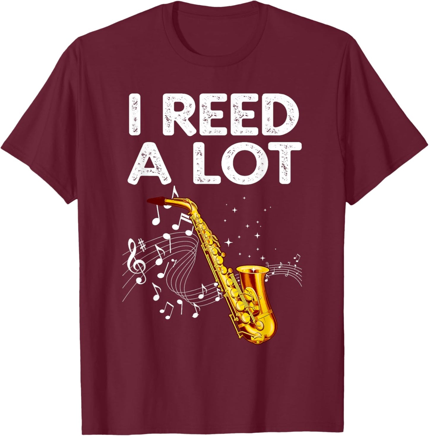 Funny Saxophone Design Women Tenor Saxophone Player T-Shirt - T-Shirt | Maroon