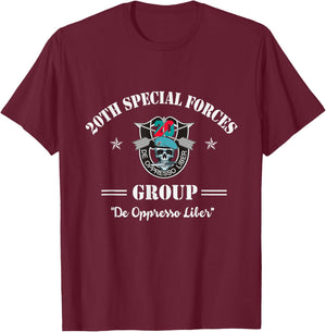 Proud 20th Special Forces Group Veteran 20th SFG 4th of July Women Men T-Shirt - T-Shirt | Maroon