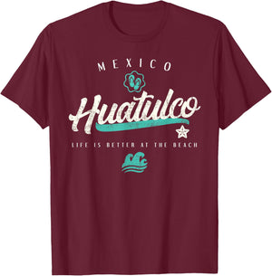 Huatulco Mexico Beach T-Shirt - T-Shirt | Maroon