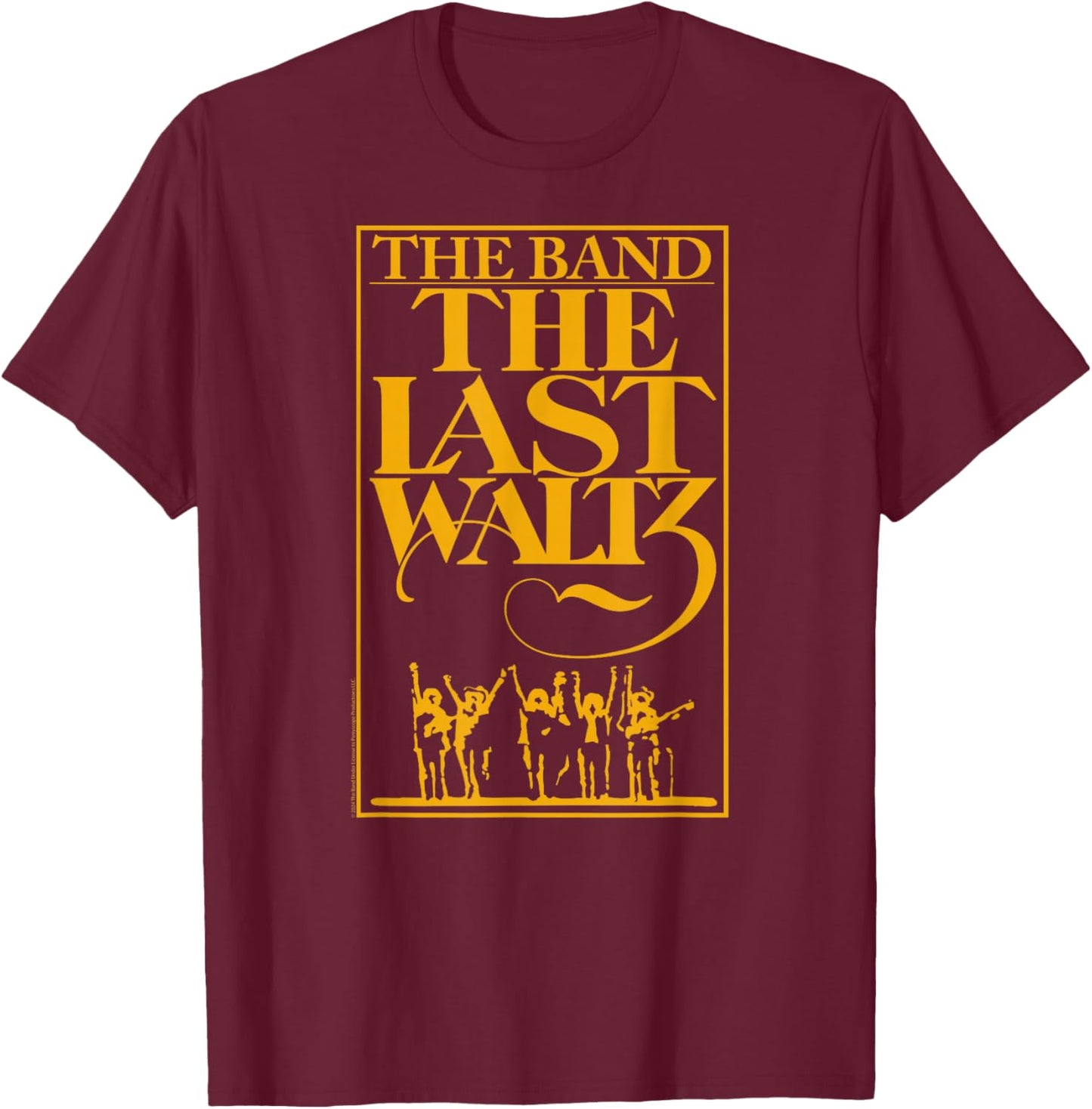 The Band The Last Waltz Yellow Print T-Shirt - T-Shirt | Maroon