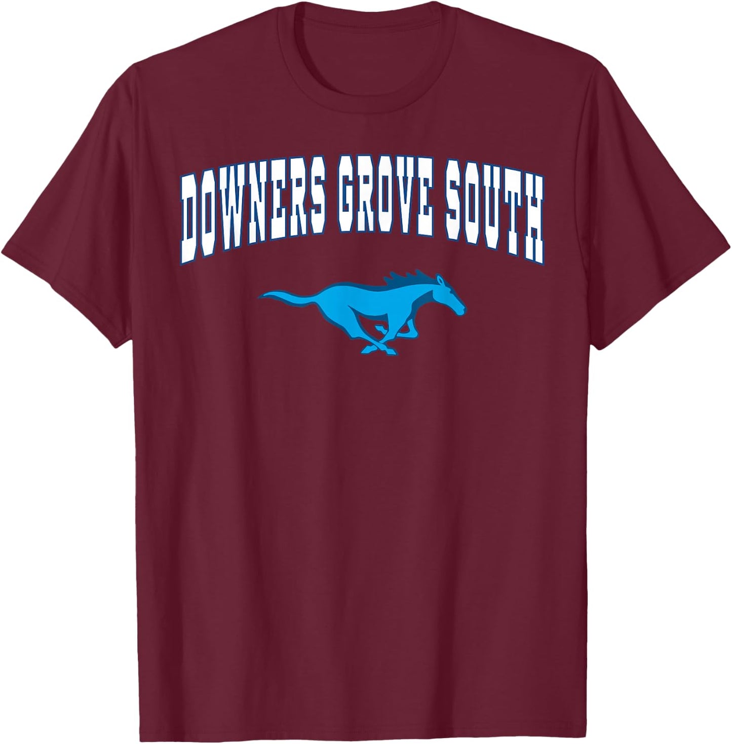 Downers Grove South High School Mustangs C2 T-Shirt - T-Shirt | Maroon