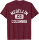 Medellin Colombia Gym Style Distressed White Print T-Shirt - T-Shirt | Maroon
