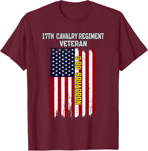 3rd Squadron 17th Cavalry Regiment Veterans Father Grandpa T-Shirt - T-Shirt | Maroon