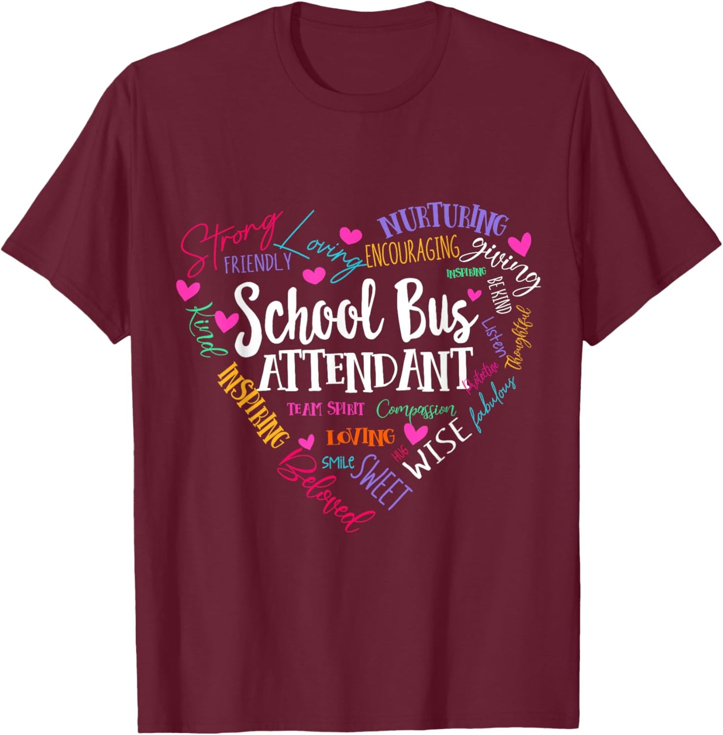 School Bus Attendant Squad Back-to-School Matching Group T-Shirt - T-Shirt | Maroon