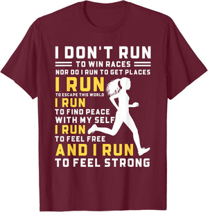 I Don't Run To Win Races Funny Running Women Runners T-Shirt - T-Shirt | Maroon