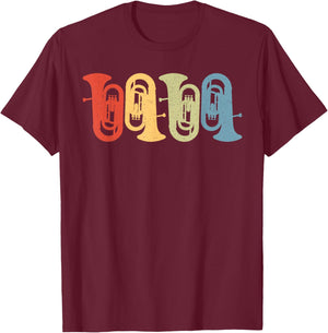 Euphonium Retro T-Shirt - T-Shirt | Maroon