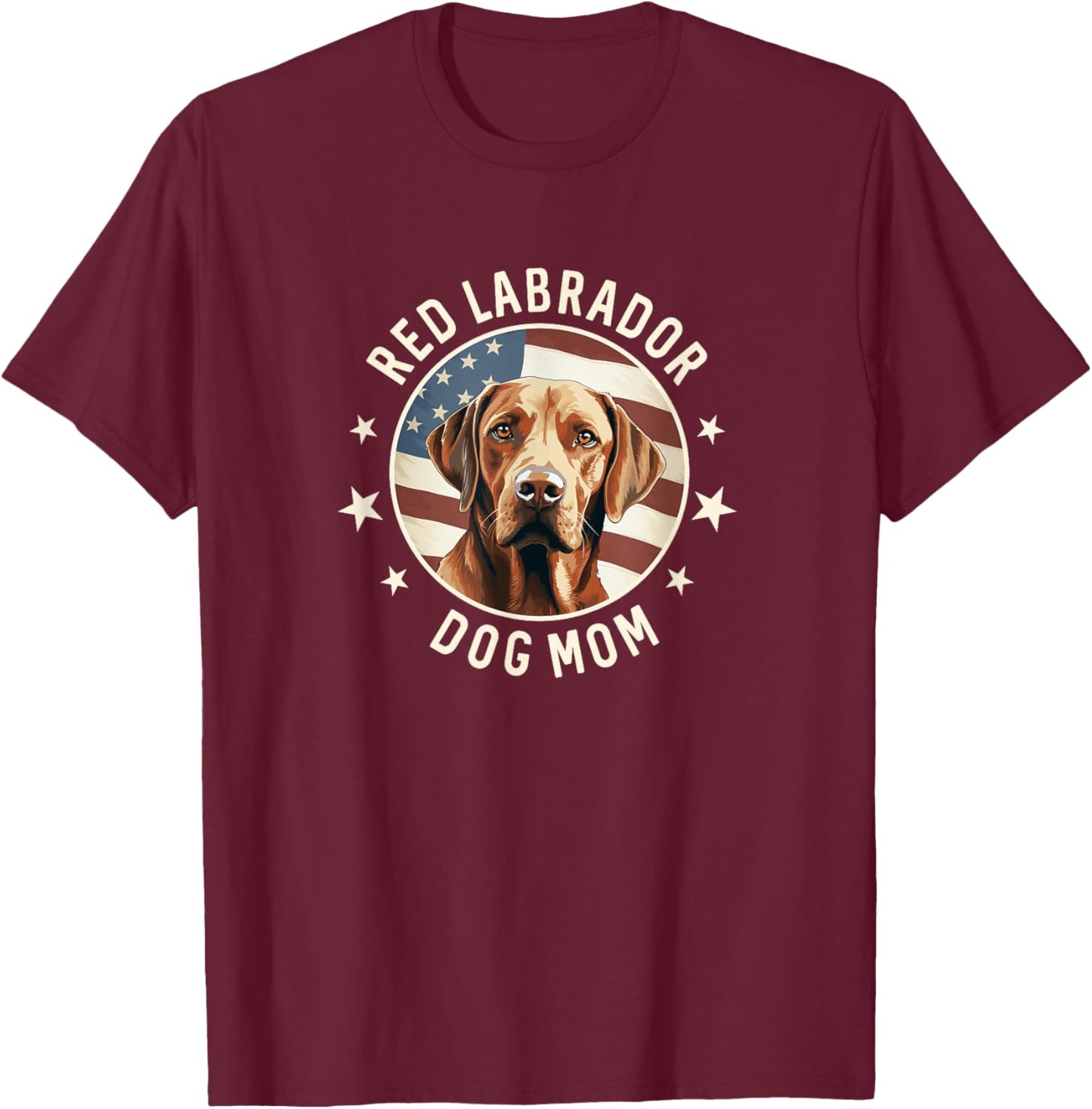 Red Labrador Retriever Dog Mom T-Shirt - T-Shirt | Maroon