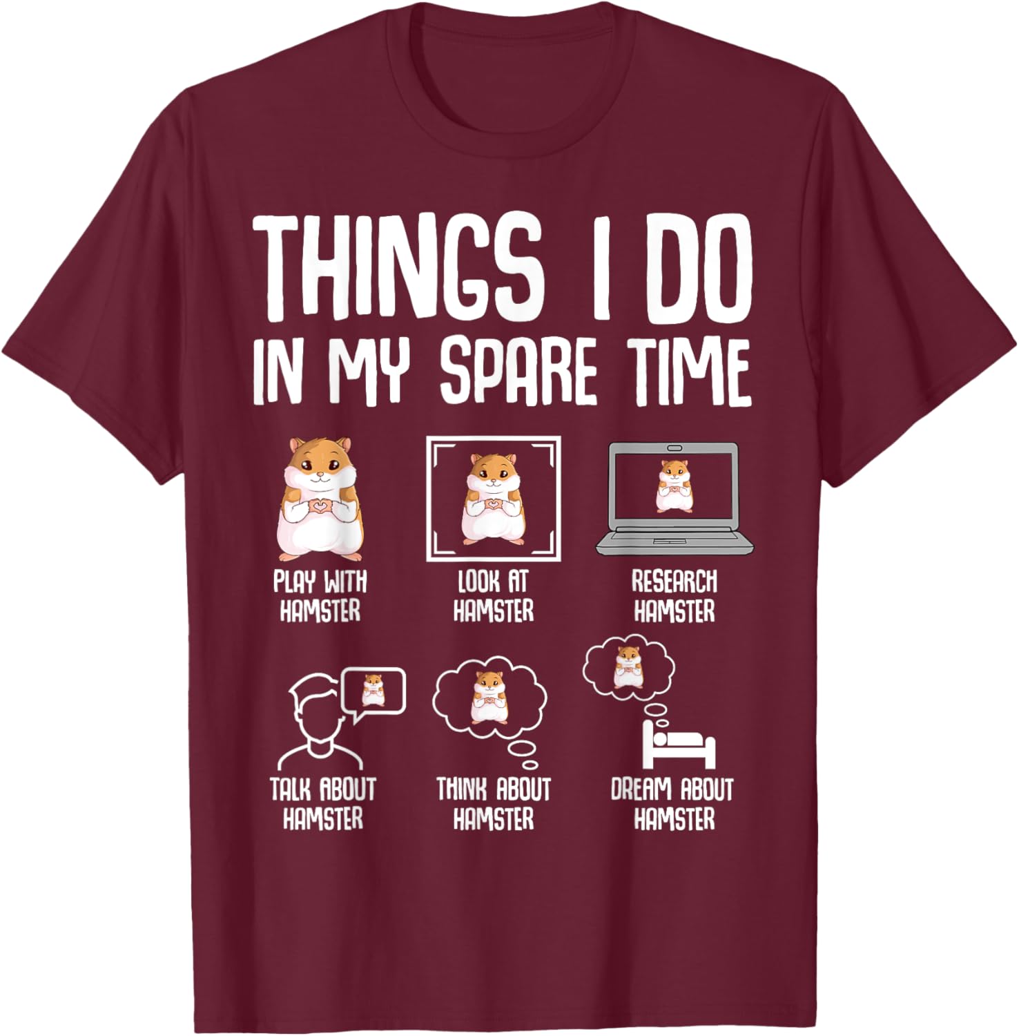 Hamster Women Kids Girls T-Shirt - T-Shirt | Maroon