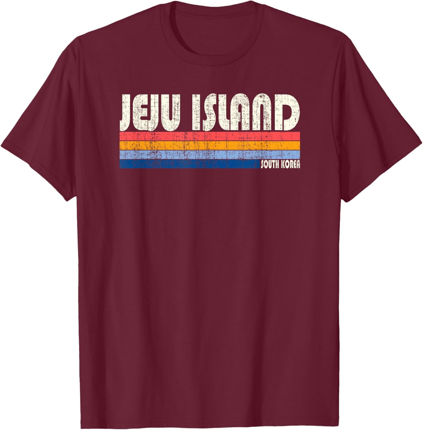 Vintage 70s Jeju Island, South Korea T-Shirt - T-Shirt | Maroon