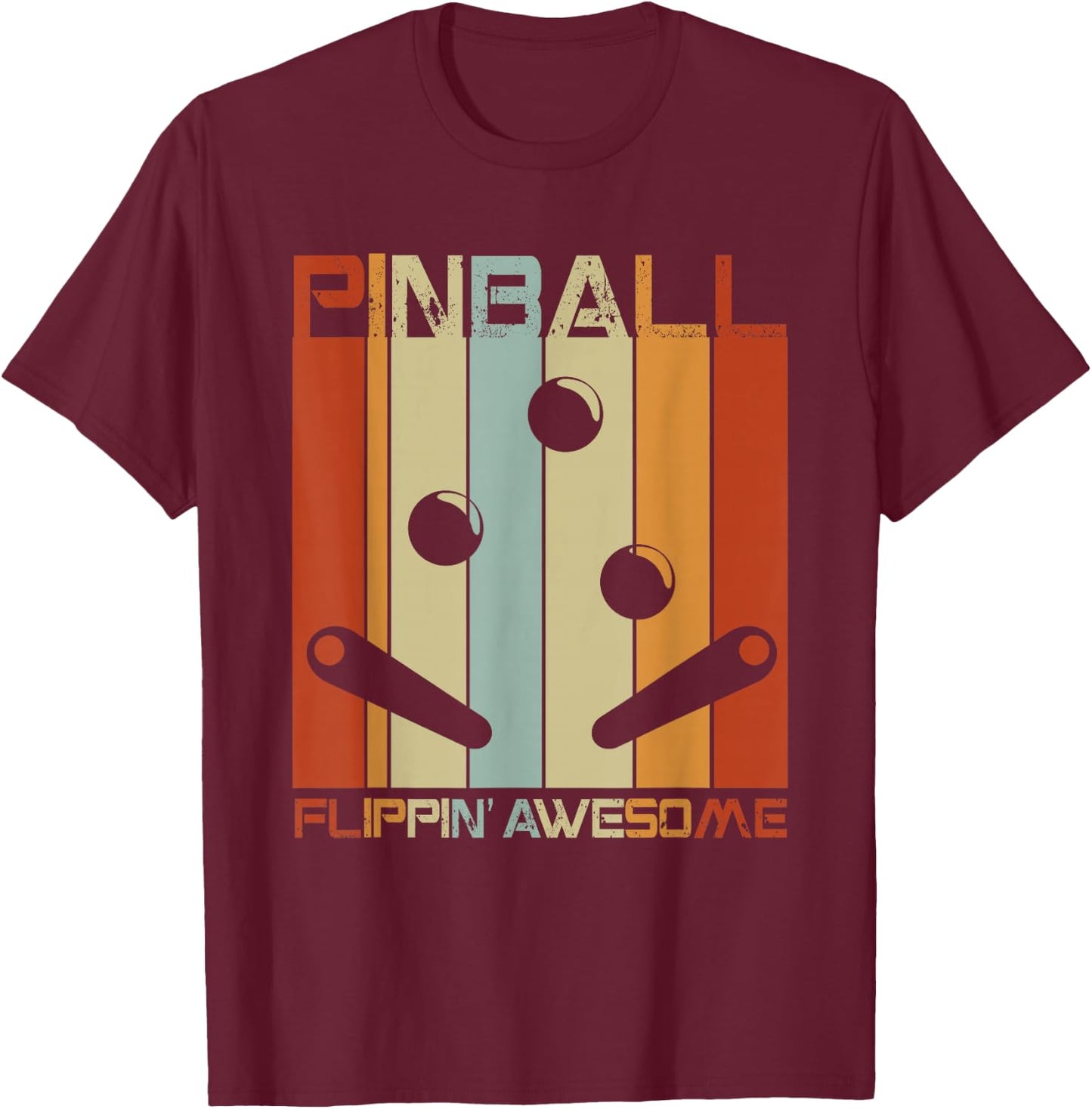 Pinball Funny Retro Vintage Arcade Game Machine Lover Gift T-Shirt - T-Shirt | Maroon