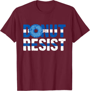 Police Officer - Donut Resist - Thin Blue Line Cop Policeman T-Shirt - T-Shirt | Maroon
