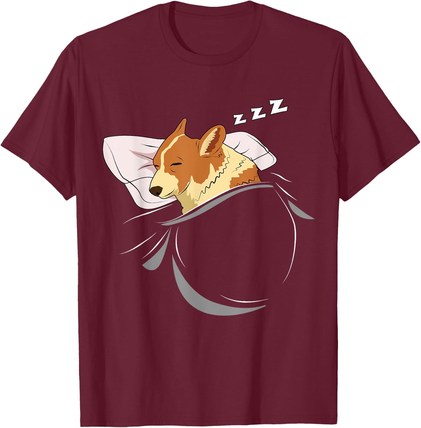 Corgi Sleeping Animal Pajamas Nap PJs Outfit Gift Corgi T-Shirt - T-Shirt | Maroon