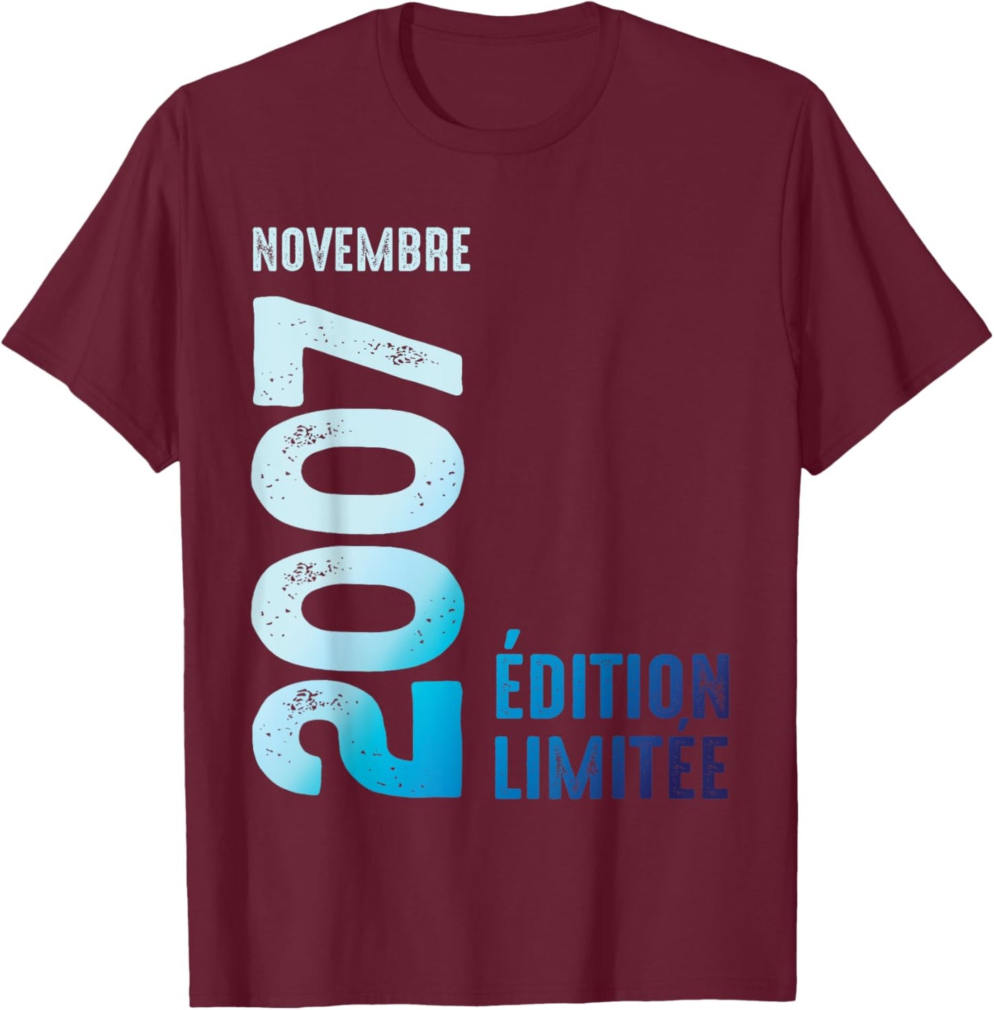 Limited Edition 2007 November 2007 , Black, S T-Shirt - T-Shirt | Maroon