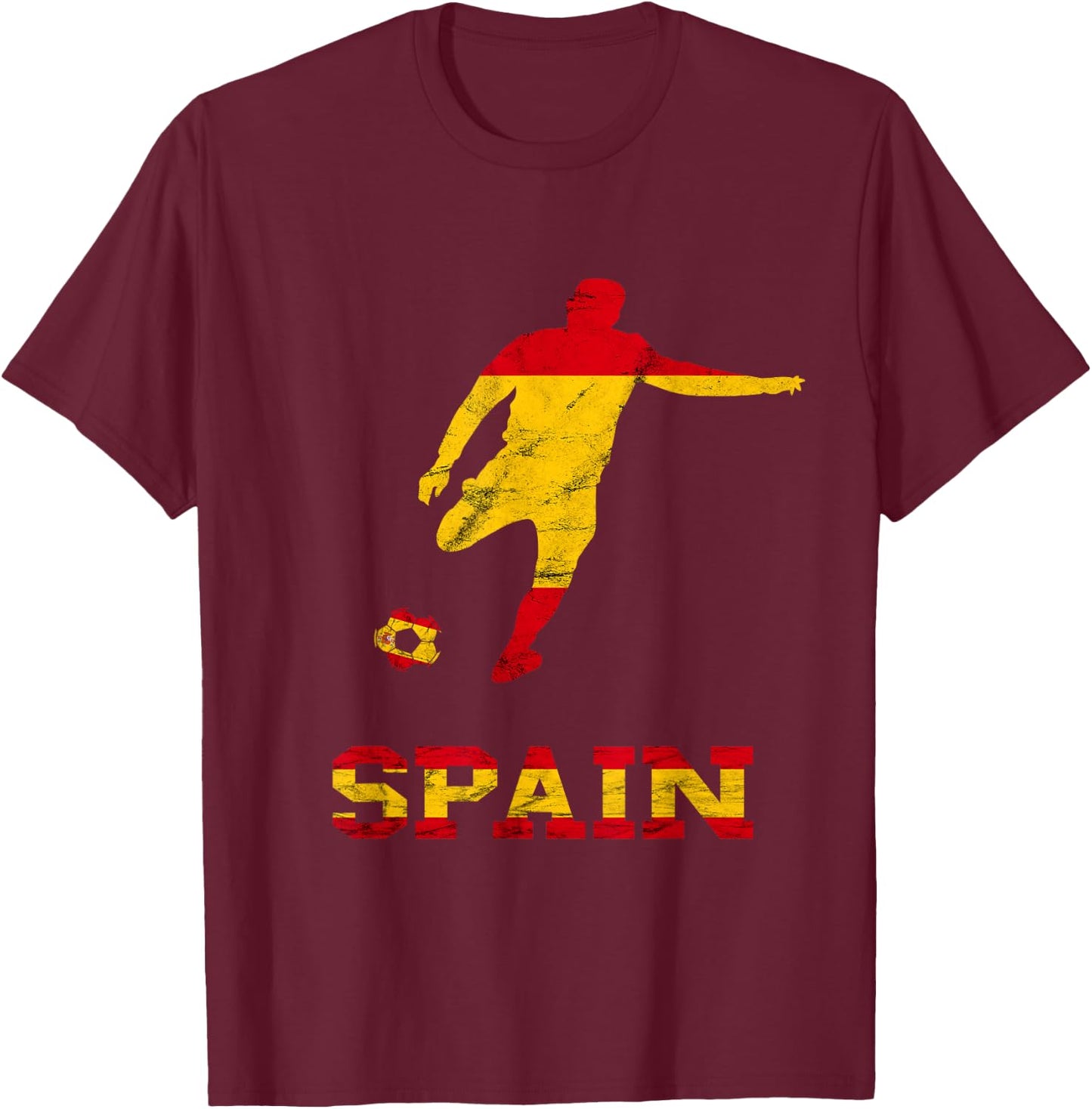 Spain Spanish Soccer Player Spain Flag Espana Spanish Pride T-Shirt - T-Shirt | Maroon