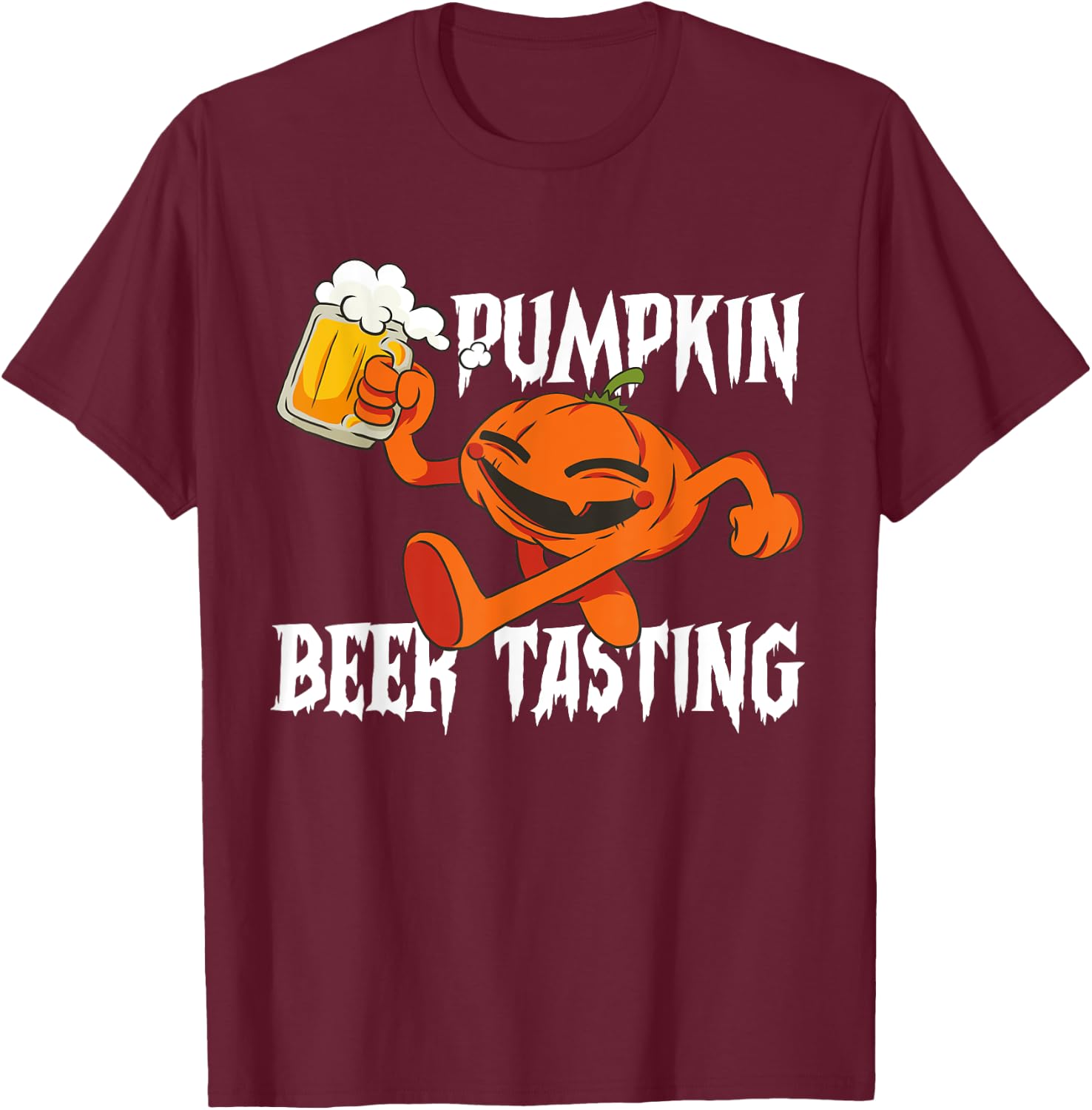 Pumpkin Beer Tasting Funny Beer Lover Horror Fan Gift T-Shirt - T-Shirt | Maroon