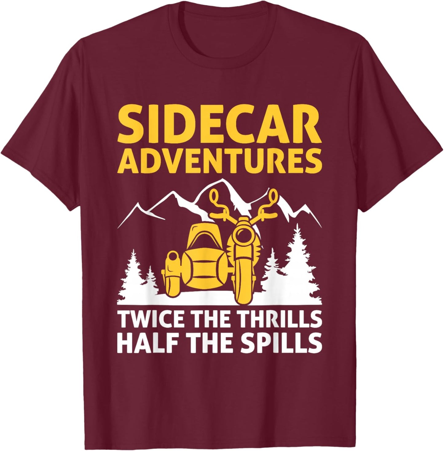 Sidecar Motorcycle Motorcyclist Bike Motorbike Sidecar Rider T-Shirt - T-Shirt | Maroon