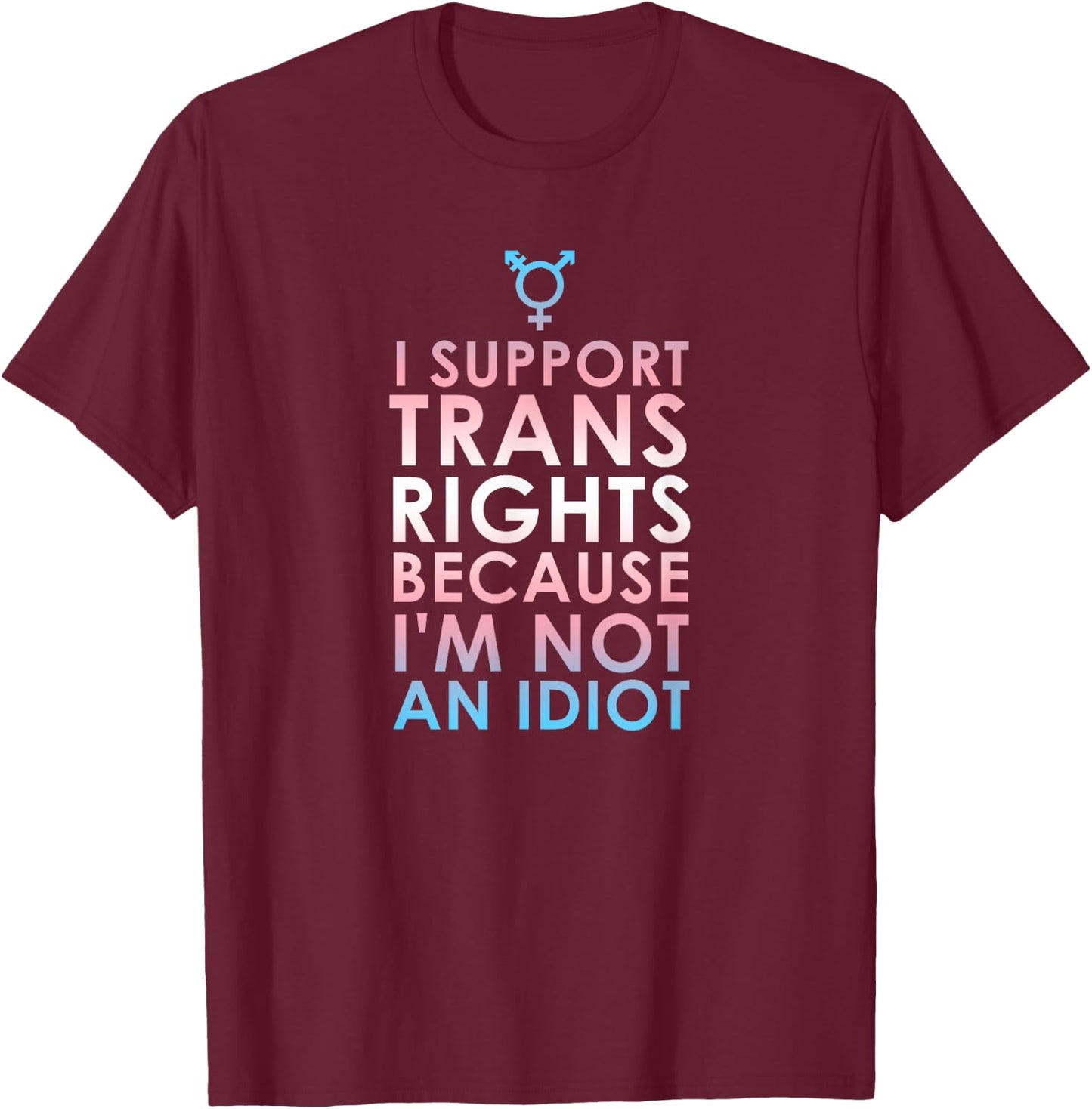 Transgender Ally Trans Pride Flag Support T-Shirt - T-Shirt | Maroon