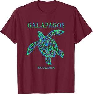 Galapagos Ecuador Sea Turtle Vacation Souvenir T-Shirt - T-Shirt | Maroon