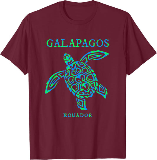 Galapagos Ecuador Sea Turtle Vacation Souvenir T-Shirt - T-Shirt | Maroon
