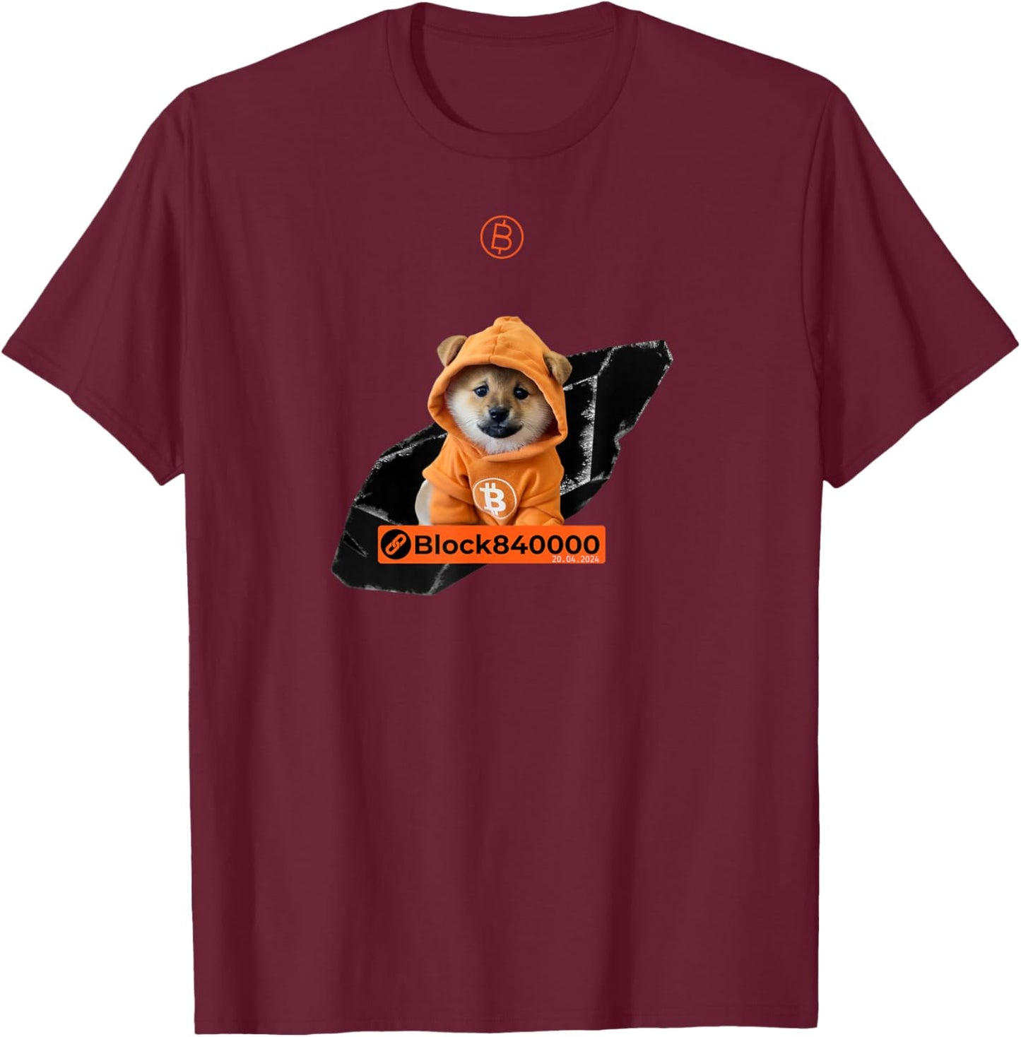 Bitcoin Runes - DOG GO TO THE MOON - #DOG T-Shirt - T-Shirt | Maroon